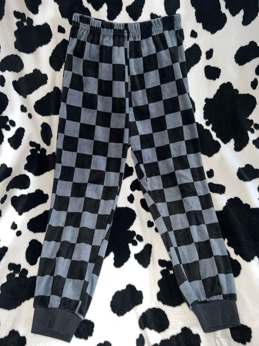 Nintendo Black and Gray Checkered Kids Pajama Bottoms
